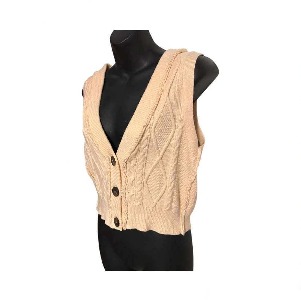 Free people denson cable knit vest size large - Picture 5 of 10